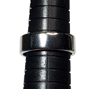 Silver Tone Ring Band Sz 7 Chunky Minimalist Basic